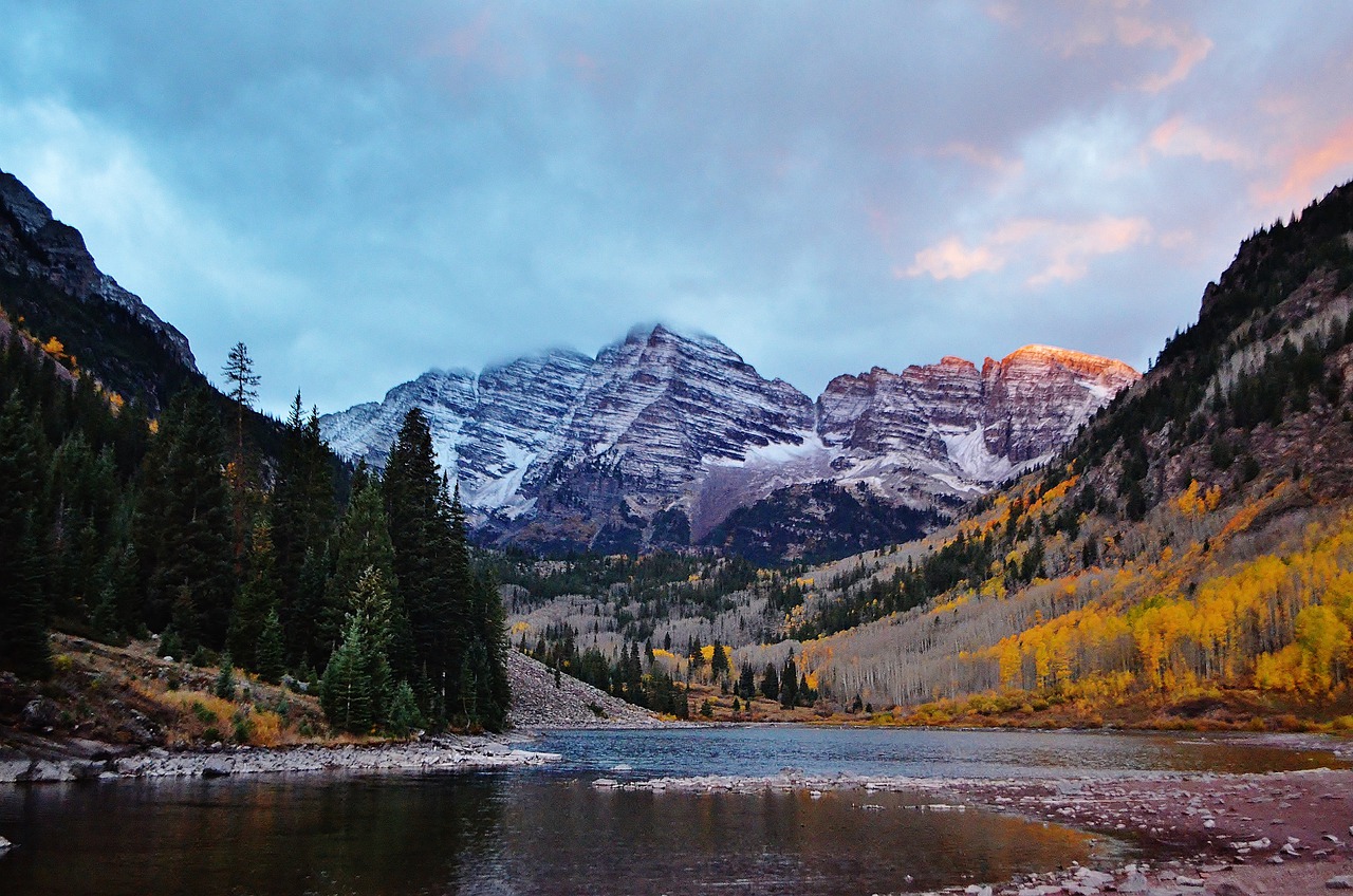The Aspen Snowmass mountains, visible during fall