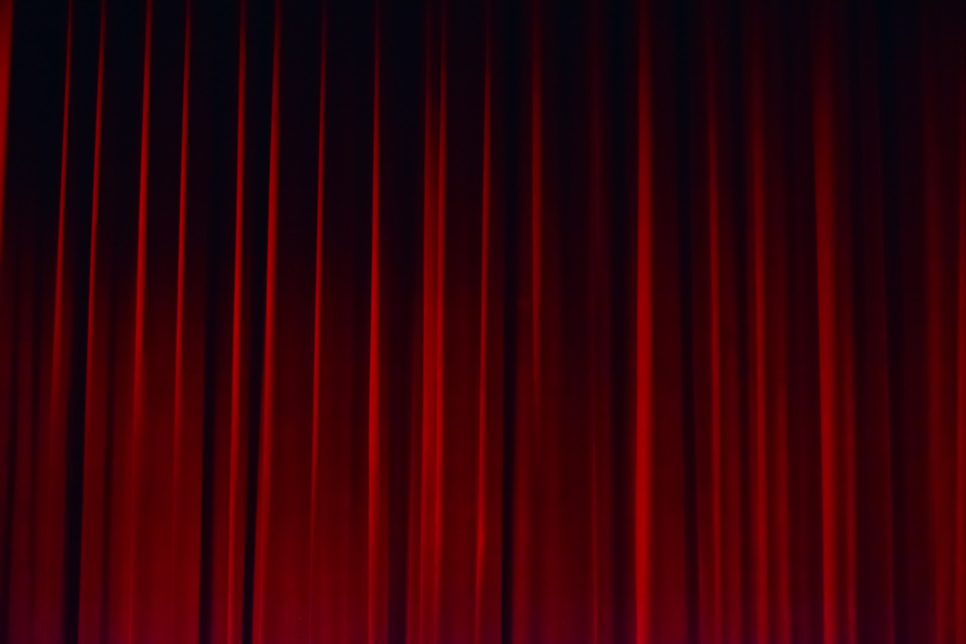 red curtains