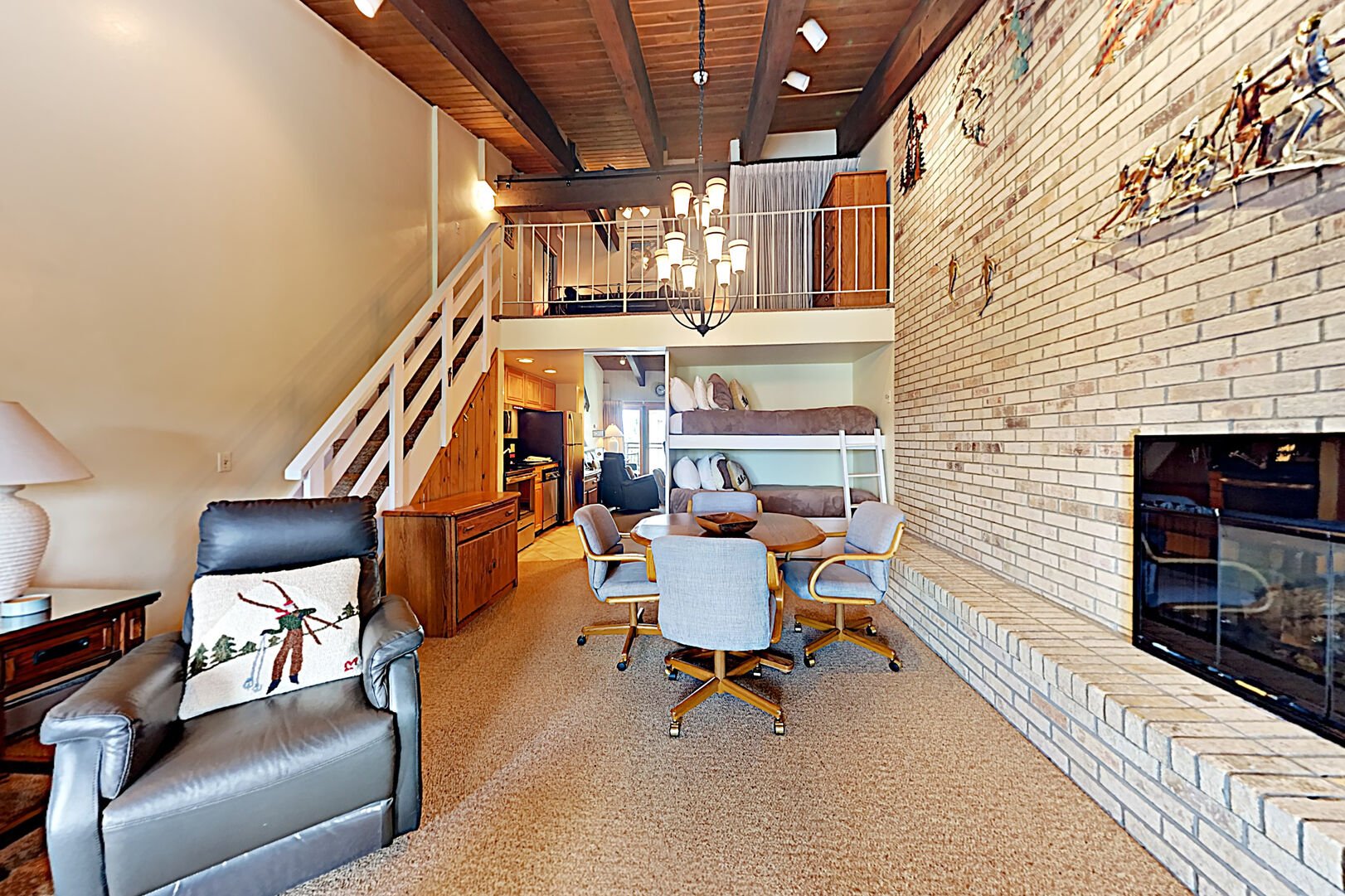 The living room in one of our Snowmass Heated pool rentals