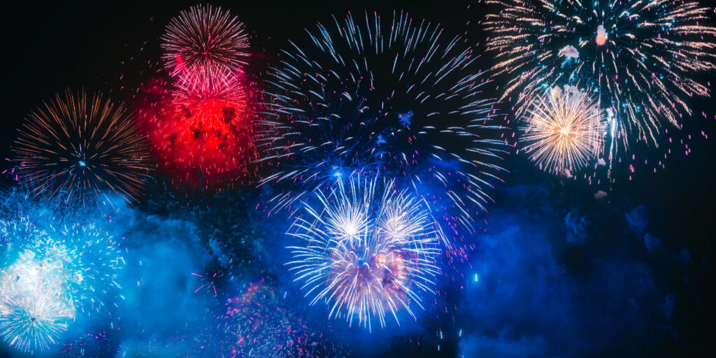 A fireworks display