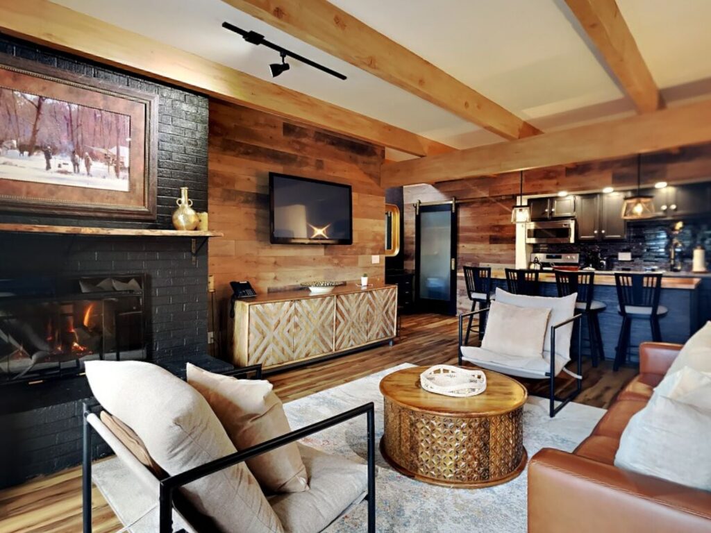 Living room in one of our Snowmass rentals